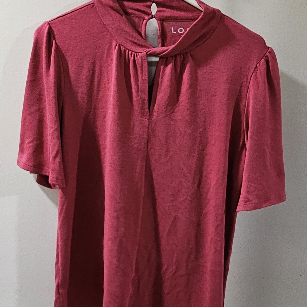 LOFT Red Short Sleeve Tee